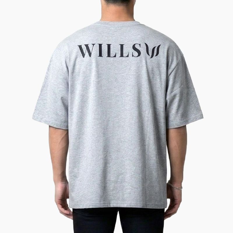 CLASSIC LOGO BACK PRINT OVERSIZE TEE - GRAY