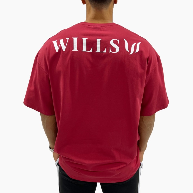 CLASSIC LOGO BACK PRINT OVERSIZE TEE - WINE