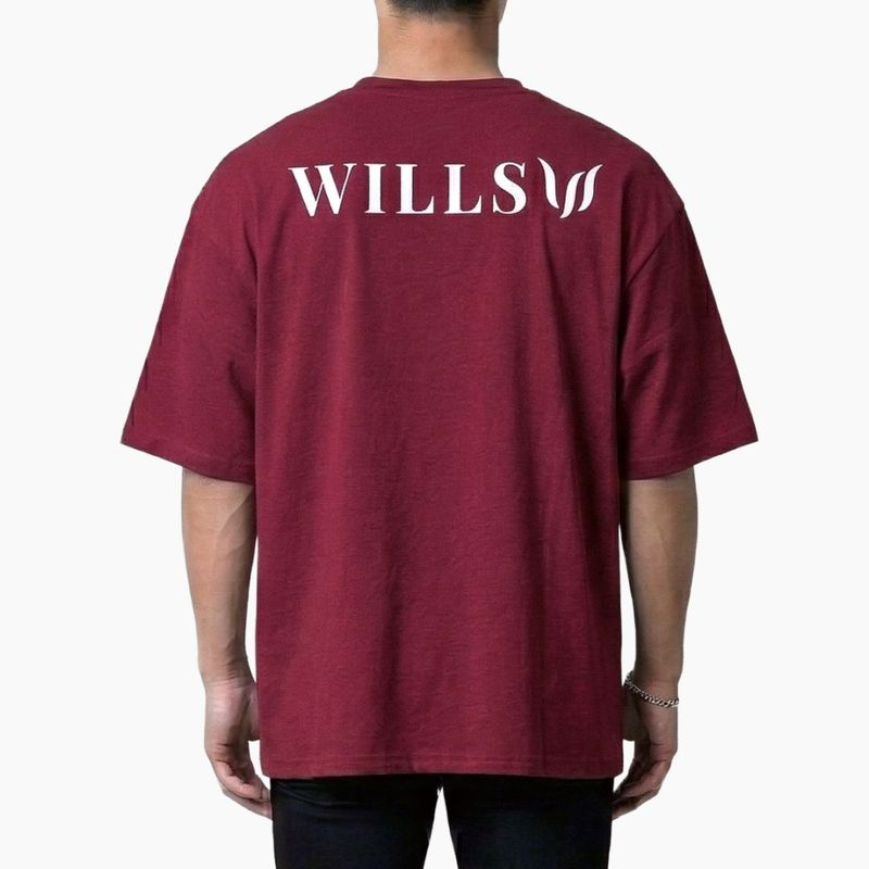 CLASSIC LOGO BACK PRINT OVERSIZE TEE - WINE