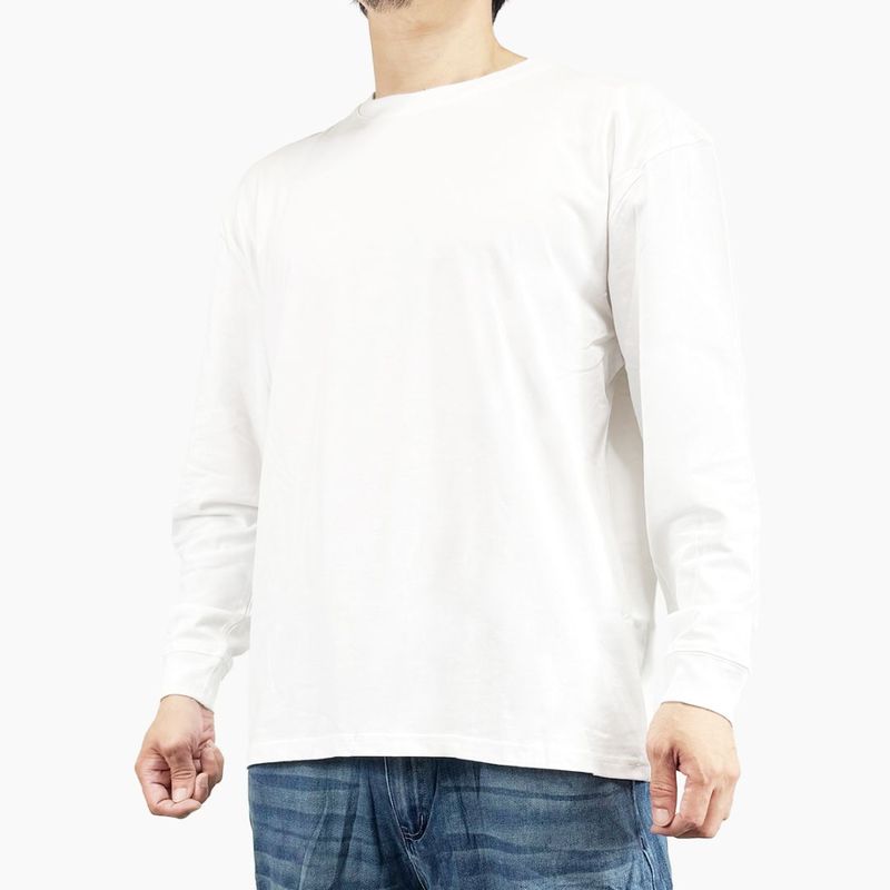 COTTON OVERSIZED LONG SLEEVED T-SHIRT - WHITE