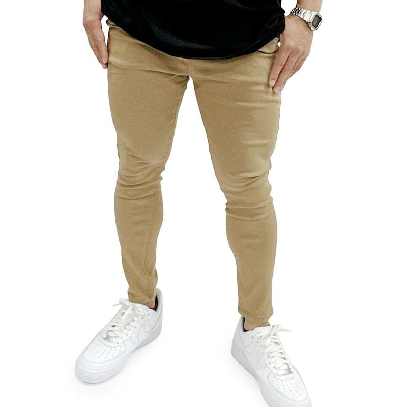 SUPER STRETCH CHINOS TROUSERS - KHAKI