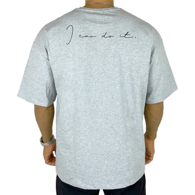 ��I CAN DO IT�� OVERSIZED TEE - GRAY