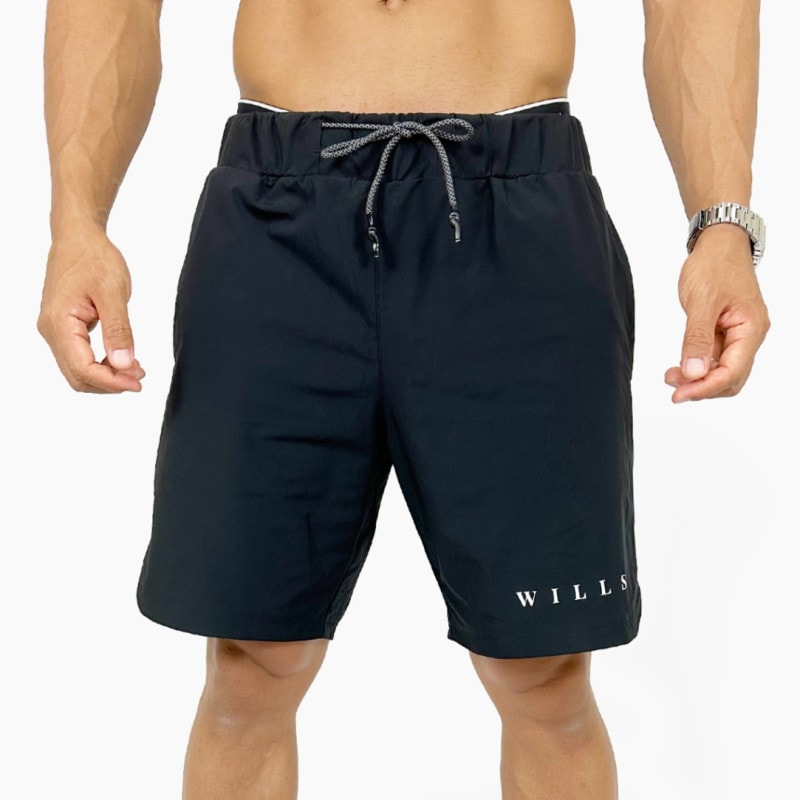 WIDE UTILITY SHORTS - BLACK