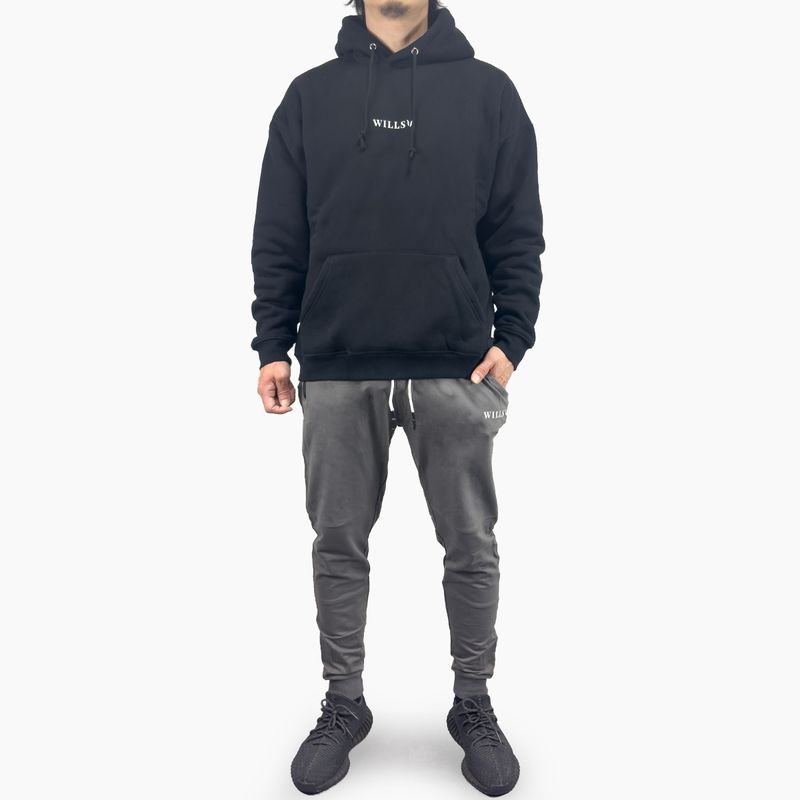 CORE OVERSIZED PULLOVER HOODIE + ACTIVE UTILITY JOGGER "SET UP"  - (HOODIE)BLACK/DARKGRAY