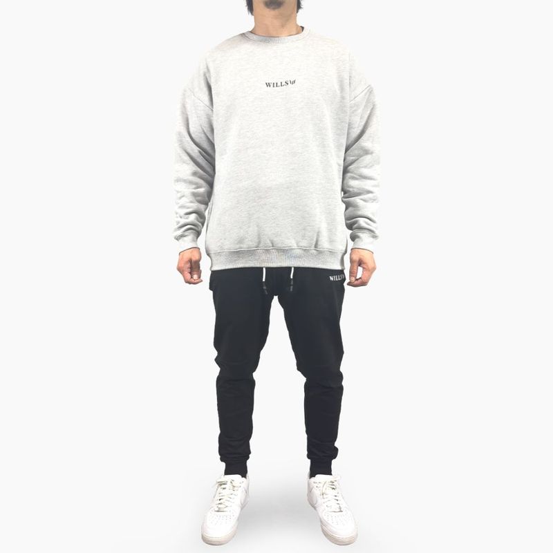 CORE OVERSIZE SWEATSHIRT + ACTIVE UTILITY JOGGER "SET UP"  - (SWEATSHIRT)GRAY/BLACK