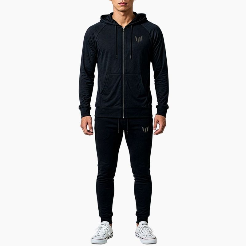 SP "ZIP HOODIE + JOGGER PANTS" SET UP  - BLACK (BLACK LOGO)