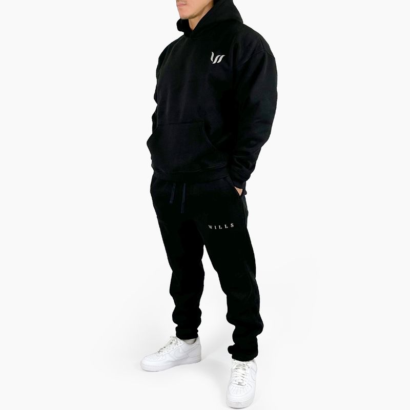 ESSENTIALS REFLECT "HOODIE + PANTS" SET UP  - BLACK