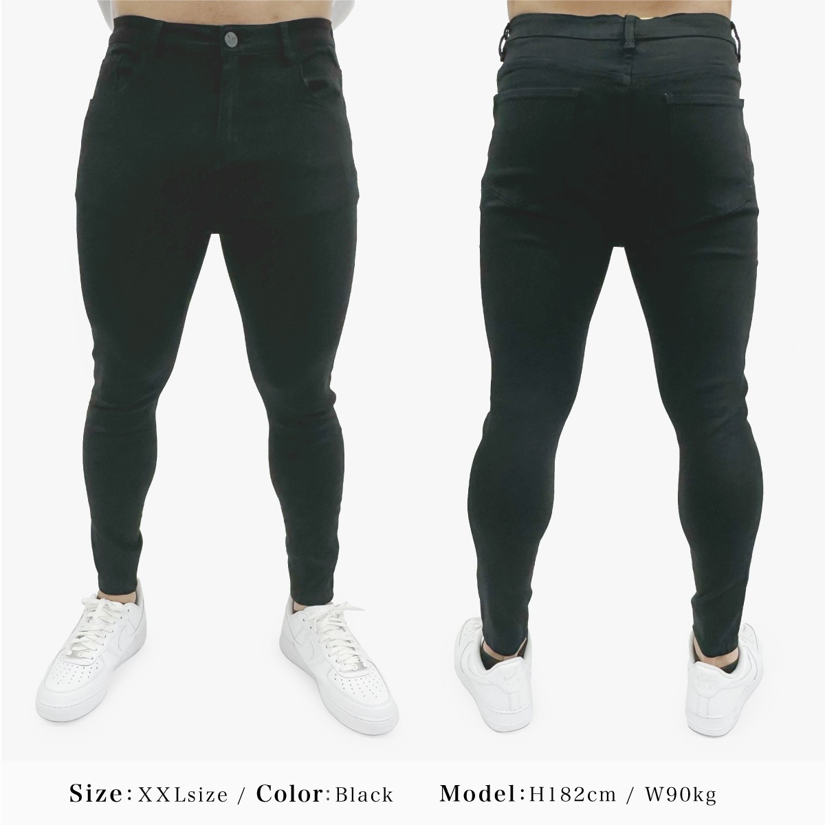 SUPER STRETCH CHINOS TROUSERS - BLACK