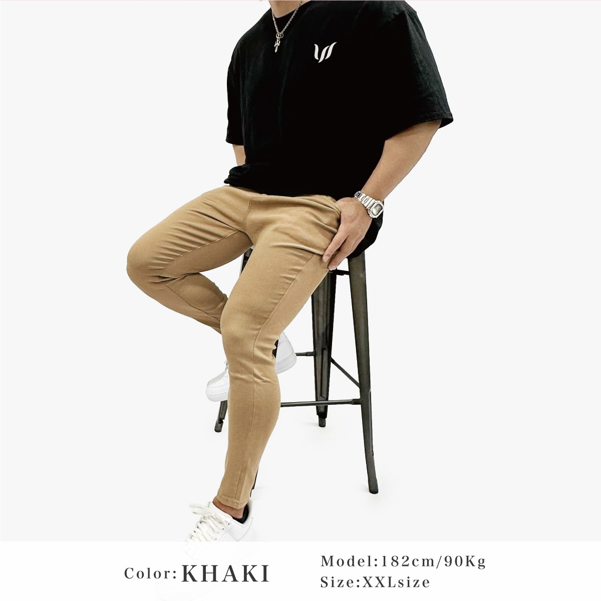 SUPER STRETCH CHINOS TROUSERS - KHAKI