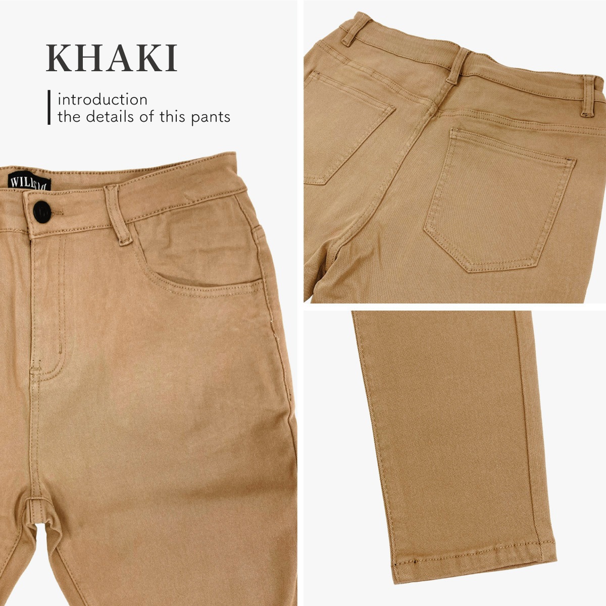 SUPER STRETCH CHINOS TROUSERS - KHAKI