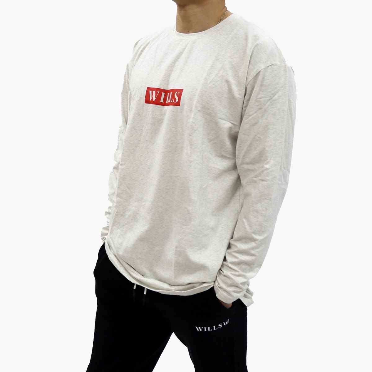 BOX LOGO OVERSIZED LONG SLEEVE - WHITE ASH