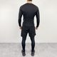 "COMPRESSION LONG SLEEVE T-SHIRT + SIDE LOGO ACTIVE LEGGING + ACTIVE UTILITY SHORTS" SET UP  - BLACK