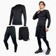 "COMPRESSION LONG SLEEVE T-SHIRT + SIDE LOGO ACTIVE LEGGING + ACTIVE UTILITY SHORTS" SET UP  - BLACK