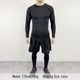 "COMPRESSION LONG SLEEVE T-SHIRT + SIDE LOGO ACTIVE LEGGING + ACTIVE UTILITY SHORTS" SET UP  - BLACK