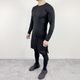 "COMPRESSION LONG SLEEVE T-SHIRT + SIDE LOGO ACTIVE LEGGING + ACTIVE UTILITY SHORTS" SET UP  - BLACK