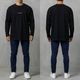 CORE OVERSIZE LONG SLEEVE TEE - BLACK