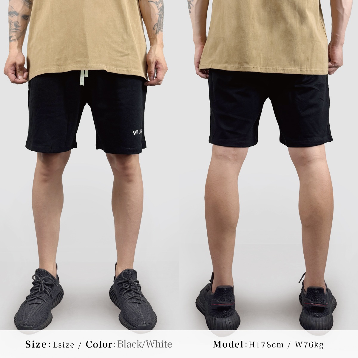 SWEAT SHORTS - Black(��������ɳ��White)