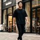COTTON OVERSIZED T-SHIRT - BLACK