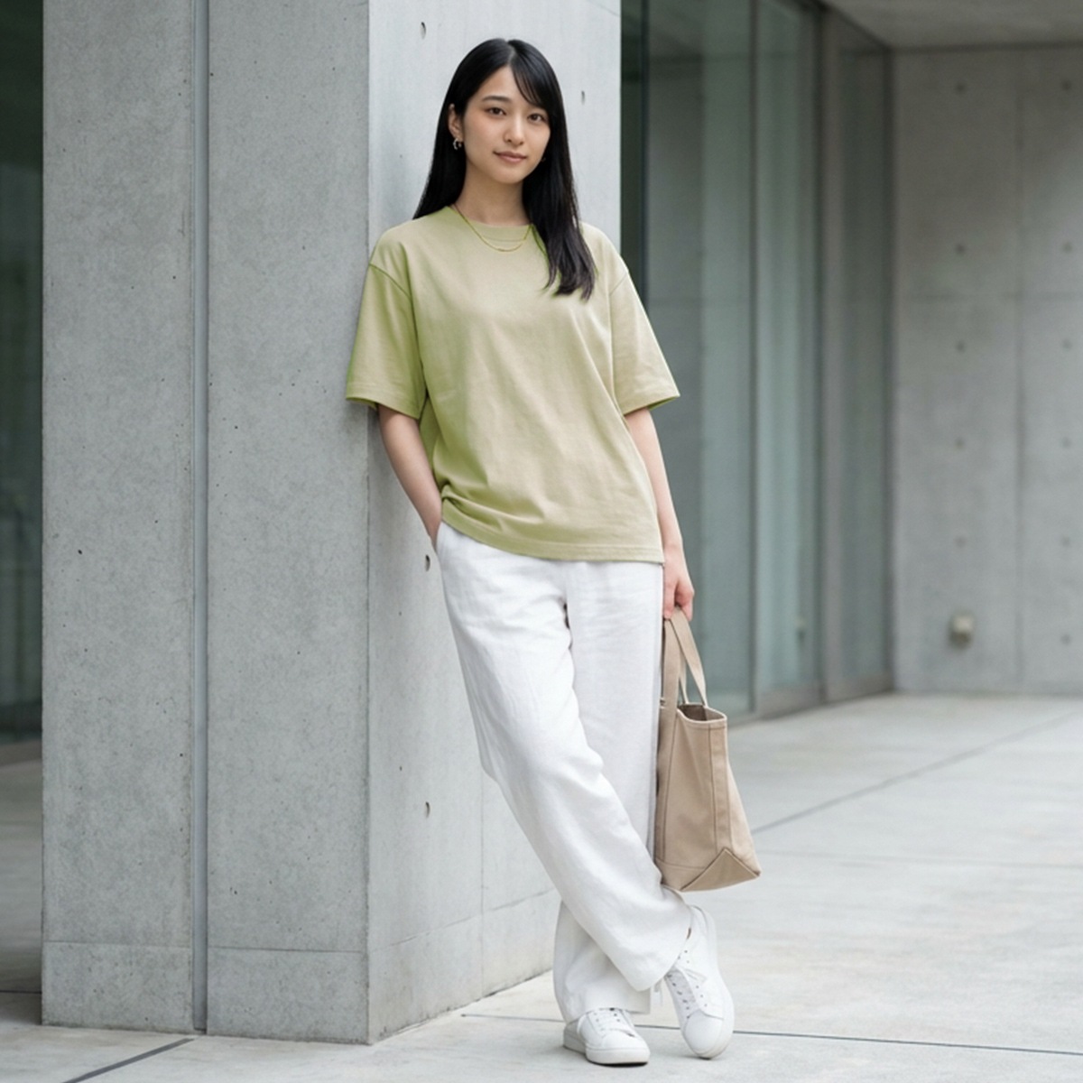COTTON OVERSIZED T-SHIRT - SAND