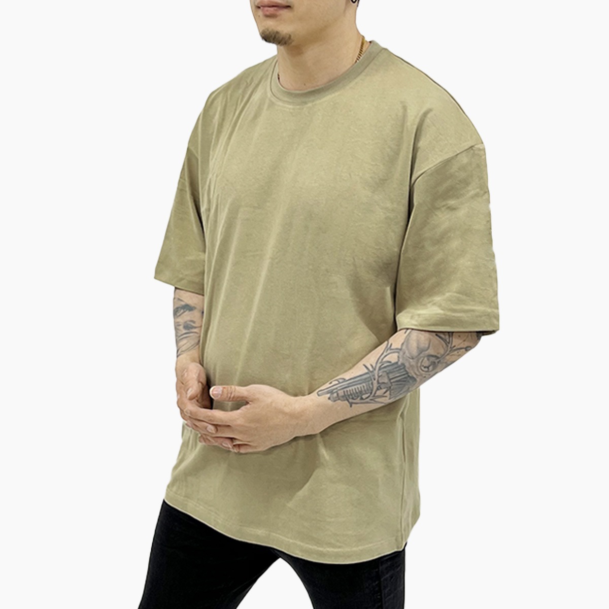 COTTON OVERSIZED T-SHIRT - SAND