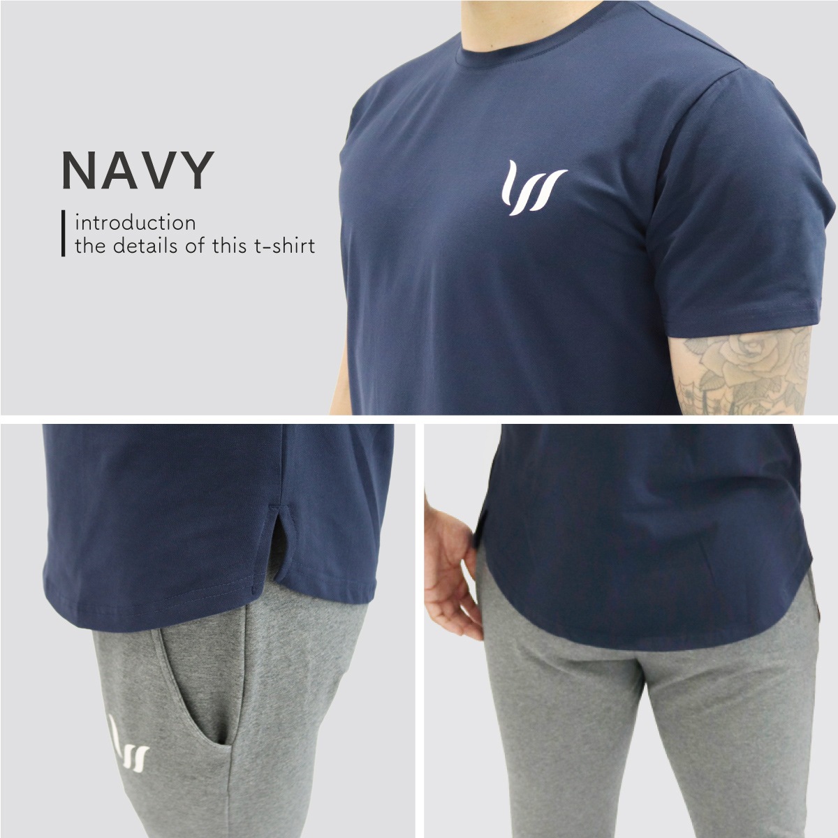 SP T-SHIRT - NAVY ���饦���
