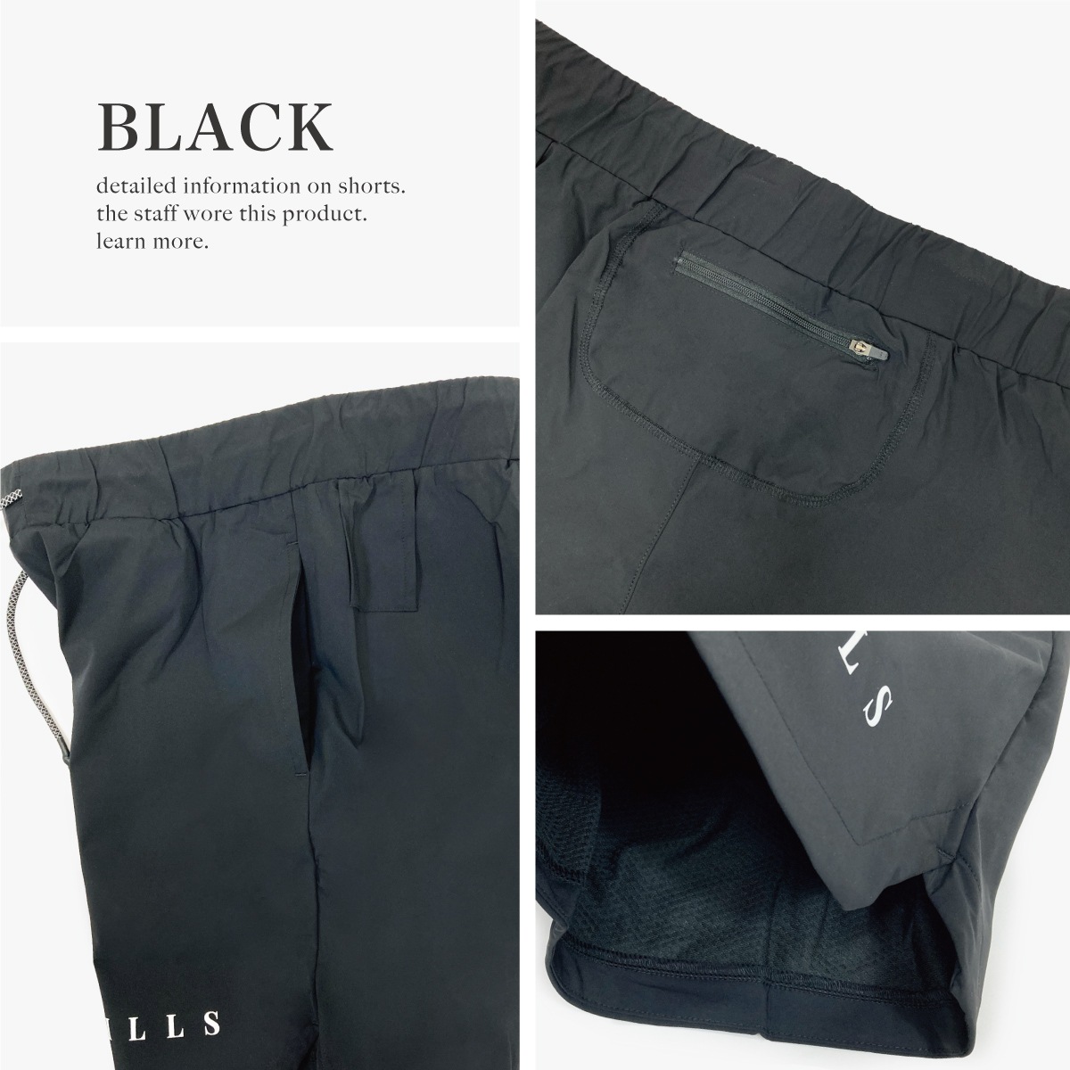 WIDE UTILITY SHORTS - BLACK