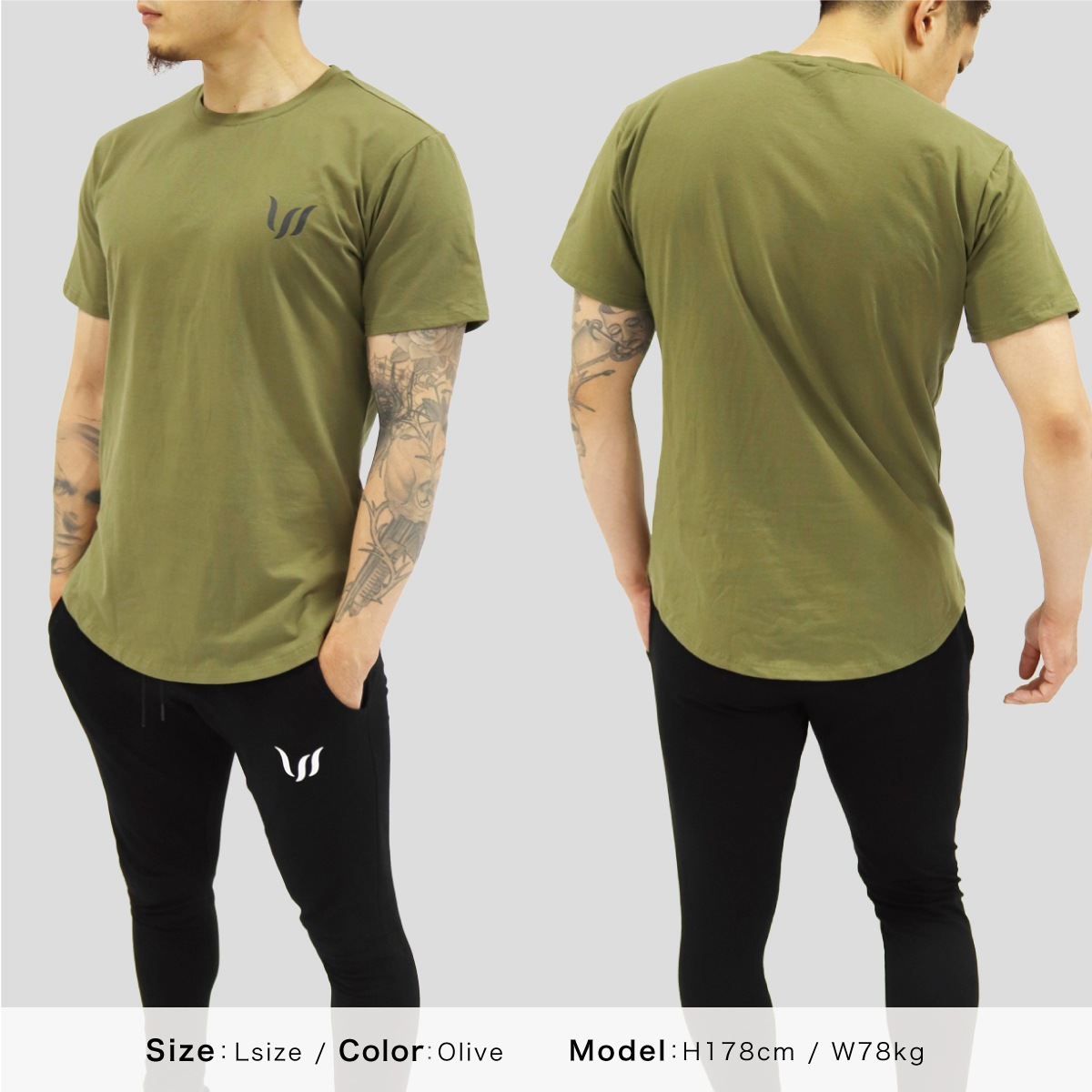 SP T-SHIRT - OLIVE ���饦���