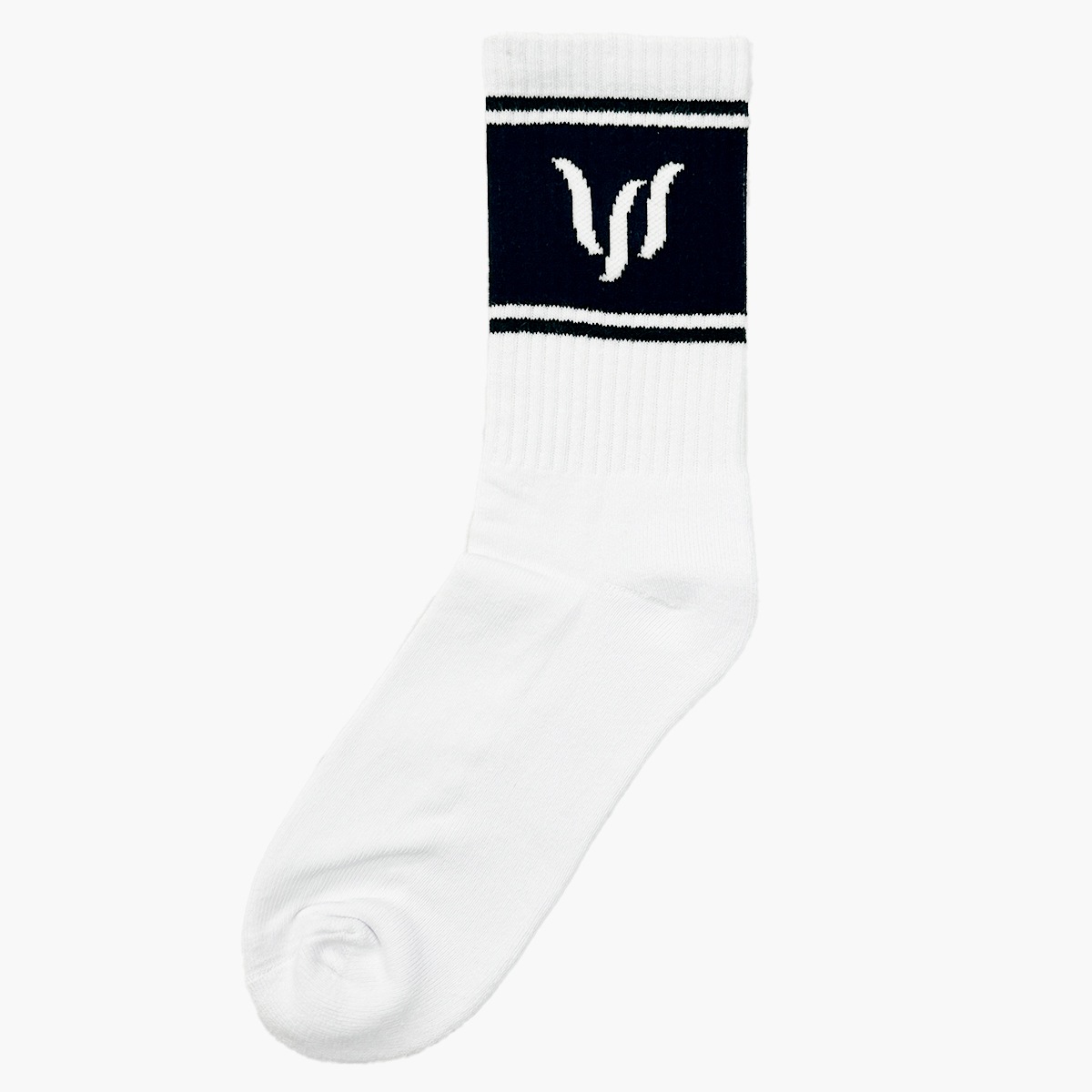 STRIPE LOGO SOCKS - WHITE