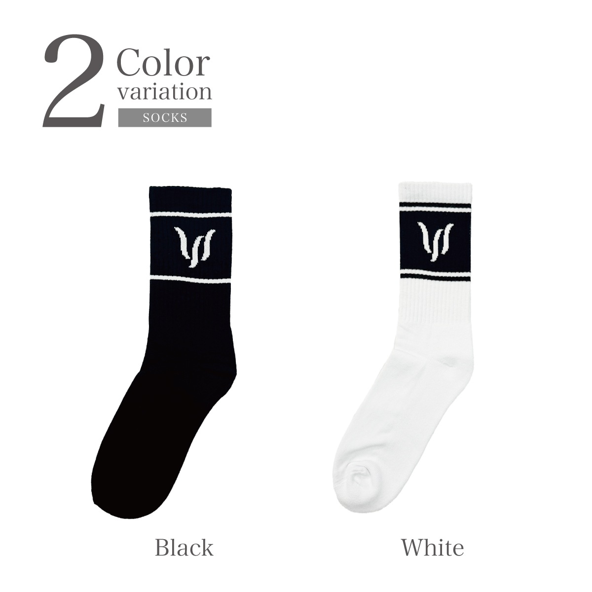 STRIPE LOGO SOCKS - WHITE