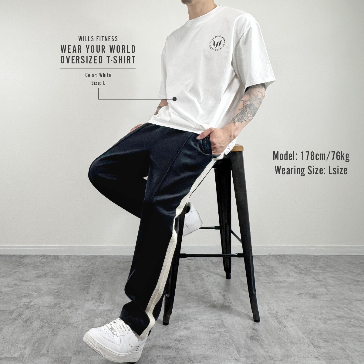 STITCHED TRACKPANT - BLACK