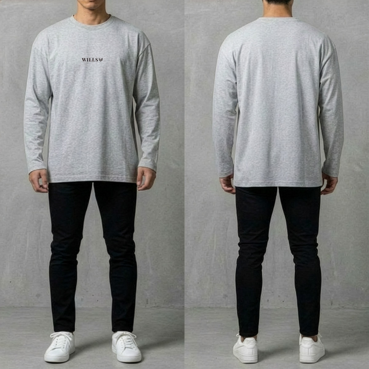 CORE OVERSIZE LONG SLEEVE TEE - GRAY