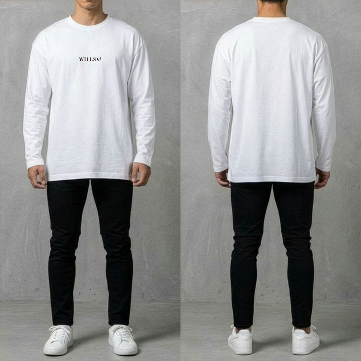 CORE OVERSIZE LONG SLEEVE TEE - WHITE