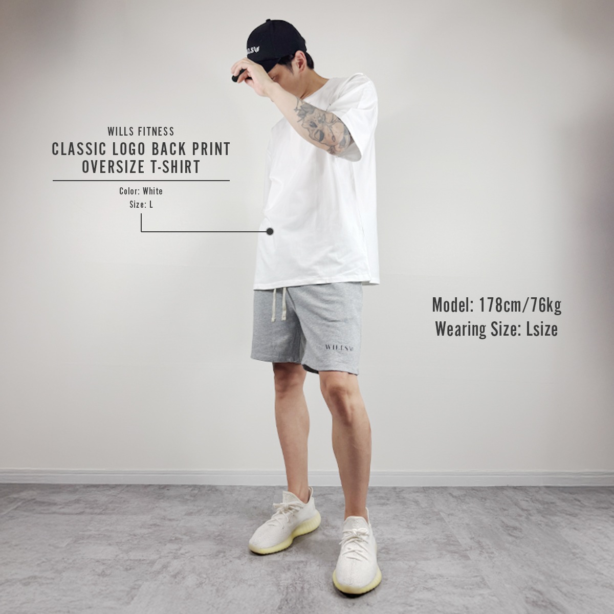 SWEAT SHORTS - Gray(ɳWhite)