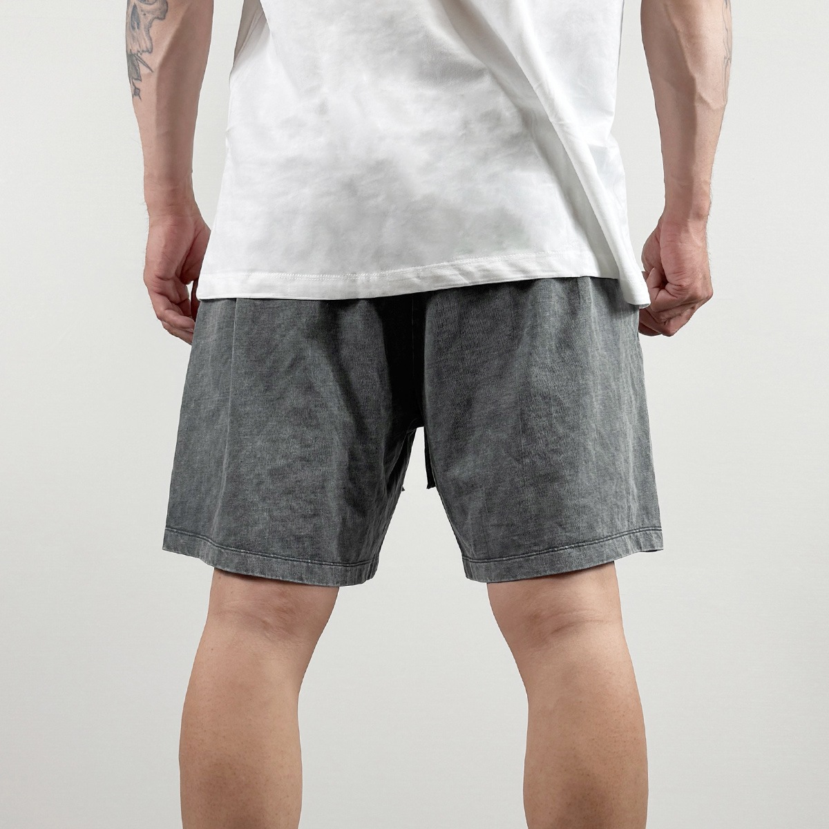 ACID WASH SHORTS - GRAY