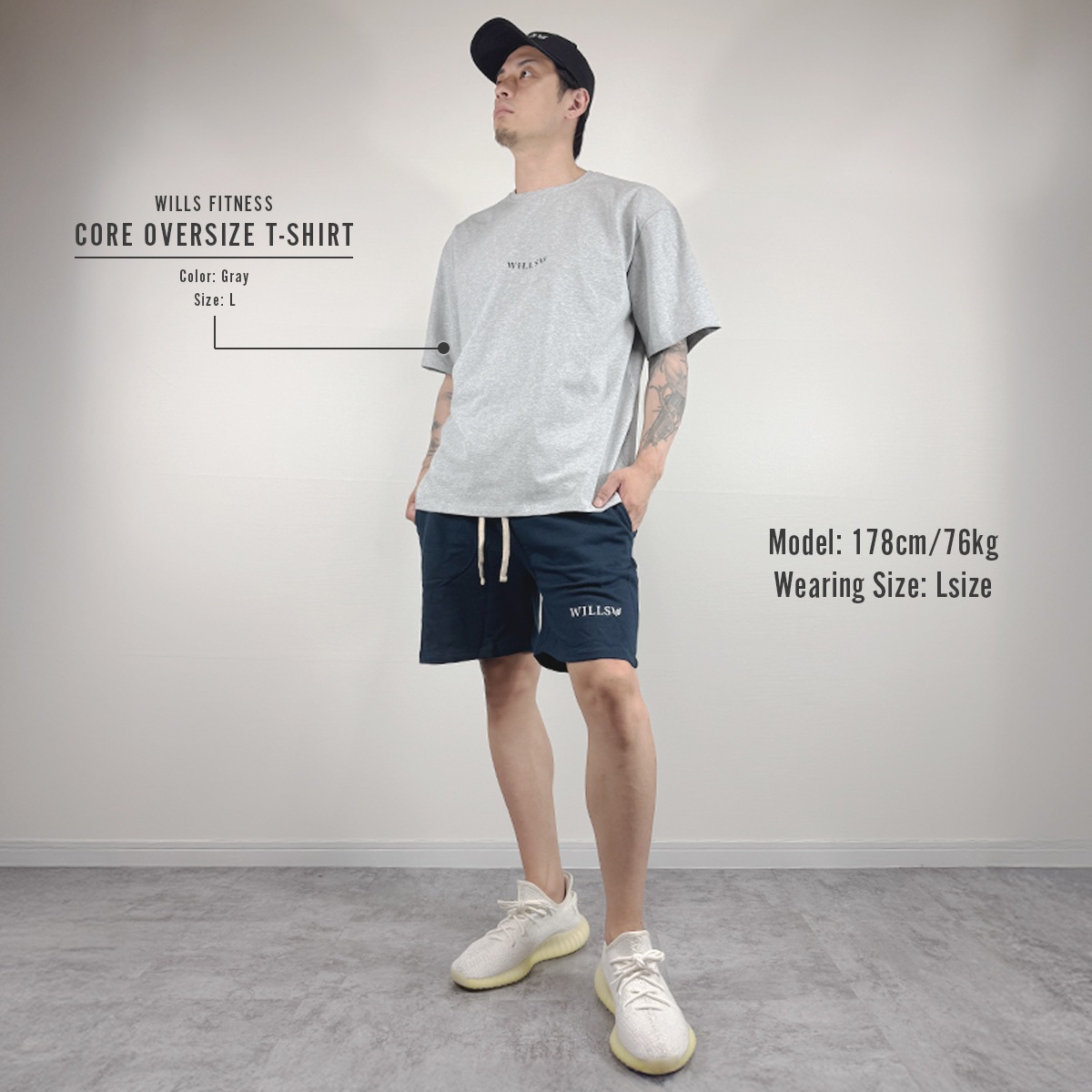 SWEAT SHORTS - Navy(ɳWhite)