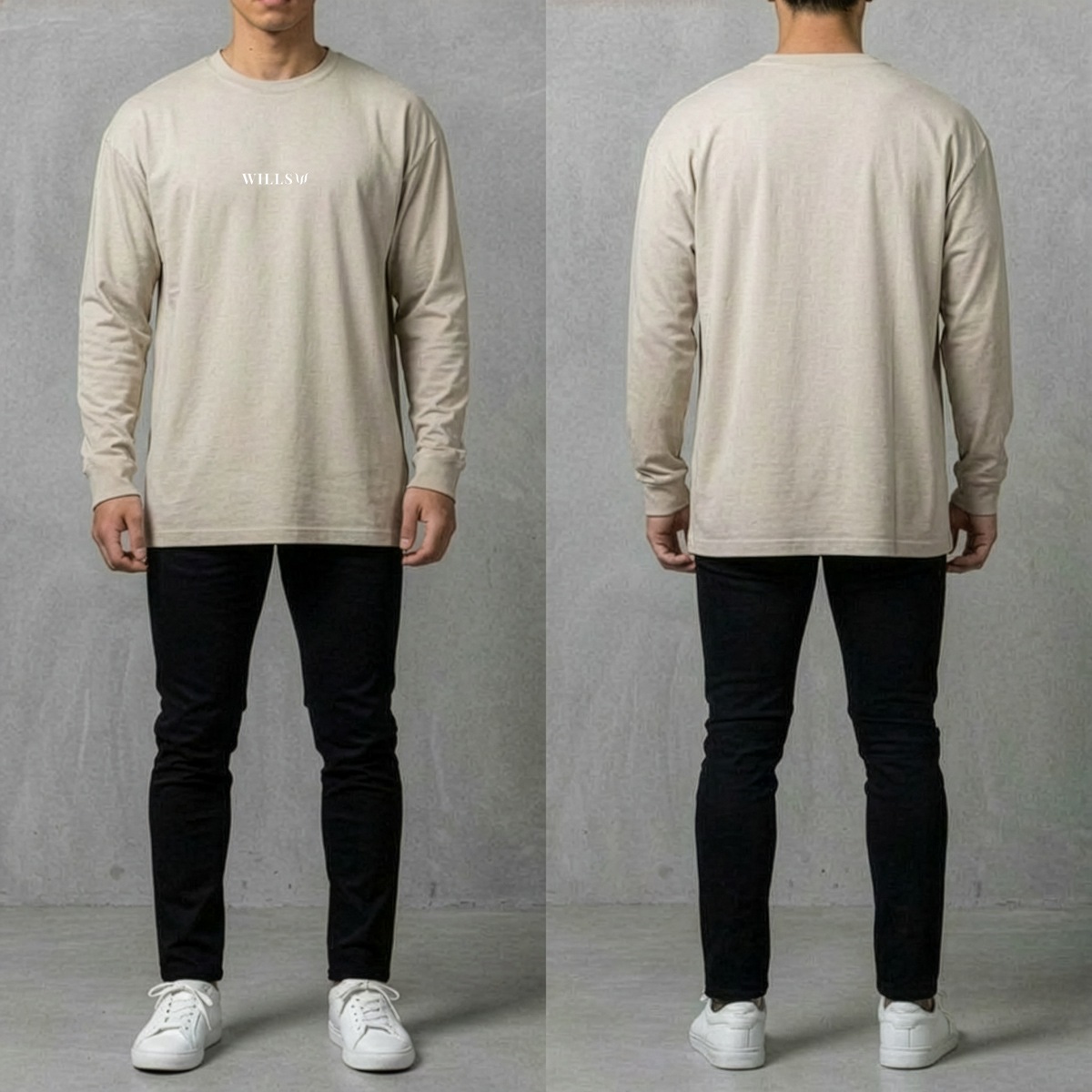 CORE OVERSIZE LONG SLEEVE TEE - KHAKI