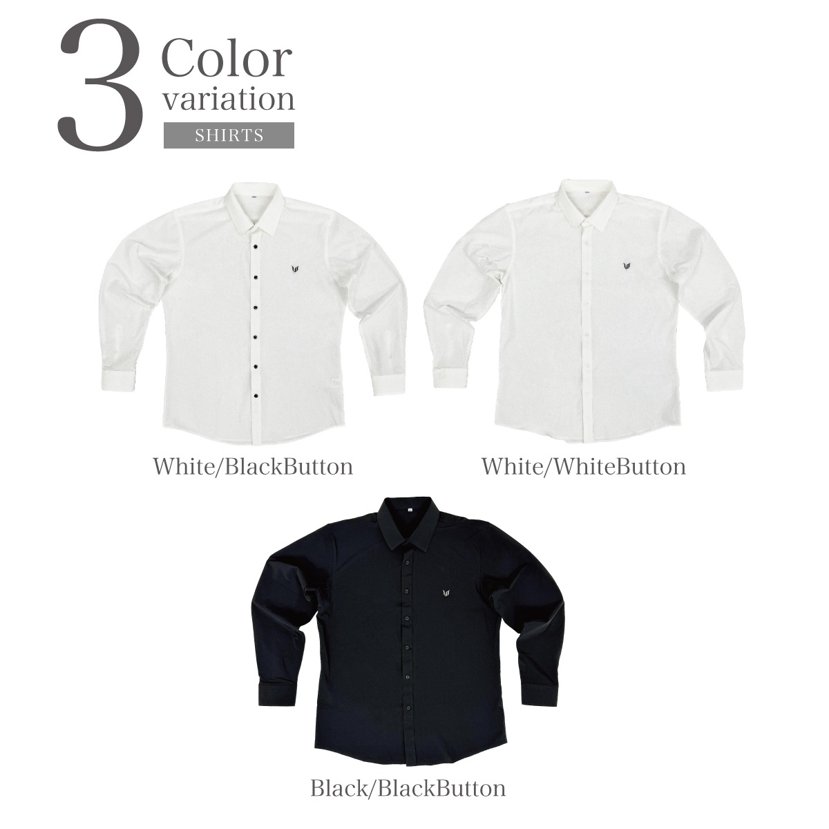 SUPER STRETCH SHIRTS - BLACK/BLACK BUTTON