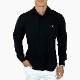 SUPER STRETCH SHIRTS - BLACK/BLACK BUTTON