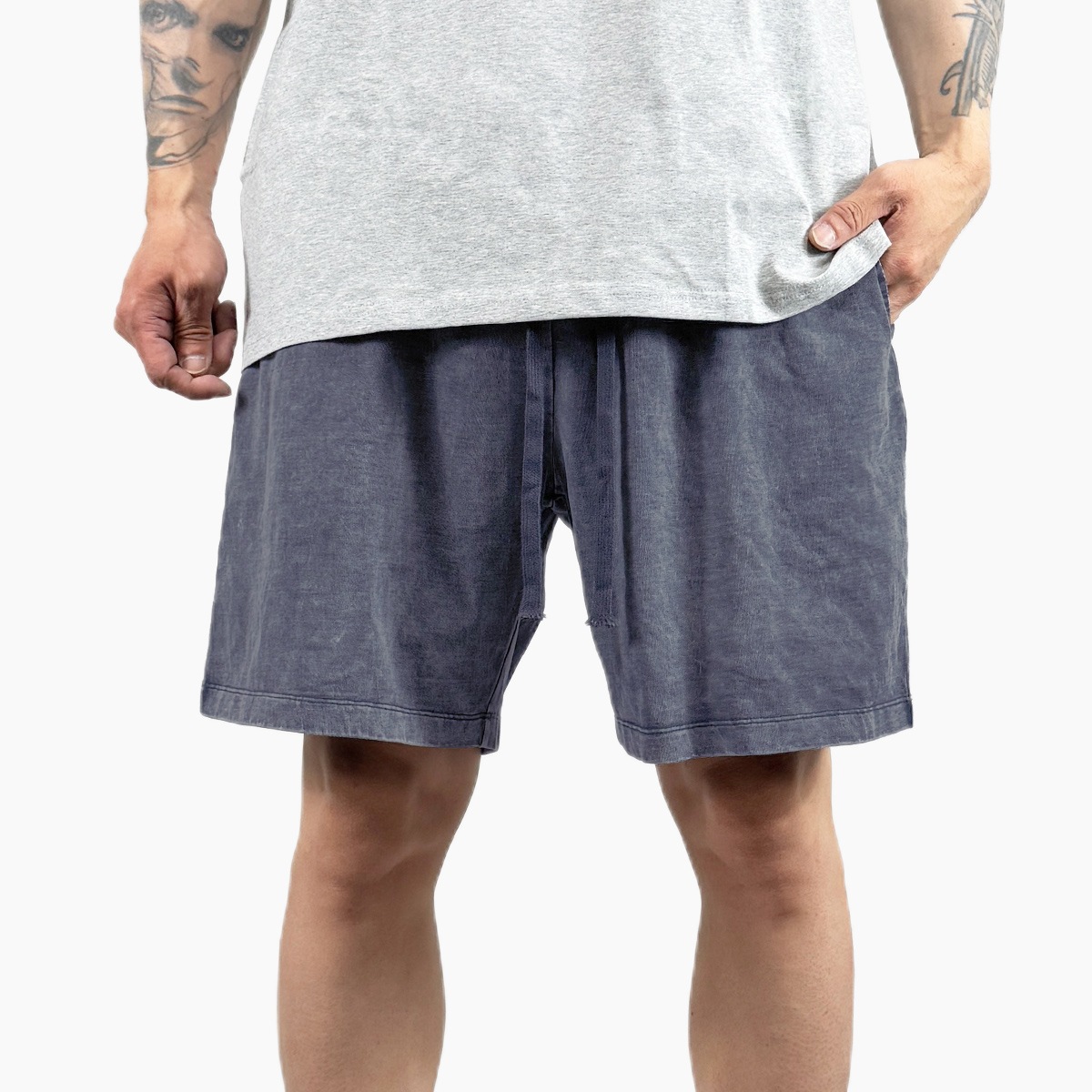 ACID WASH SHORTS - NAVY