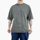 PLAIN ACID WASH OVERSIZED T-SHIRT - GRAY