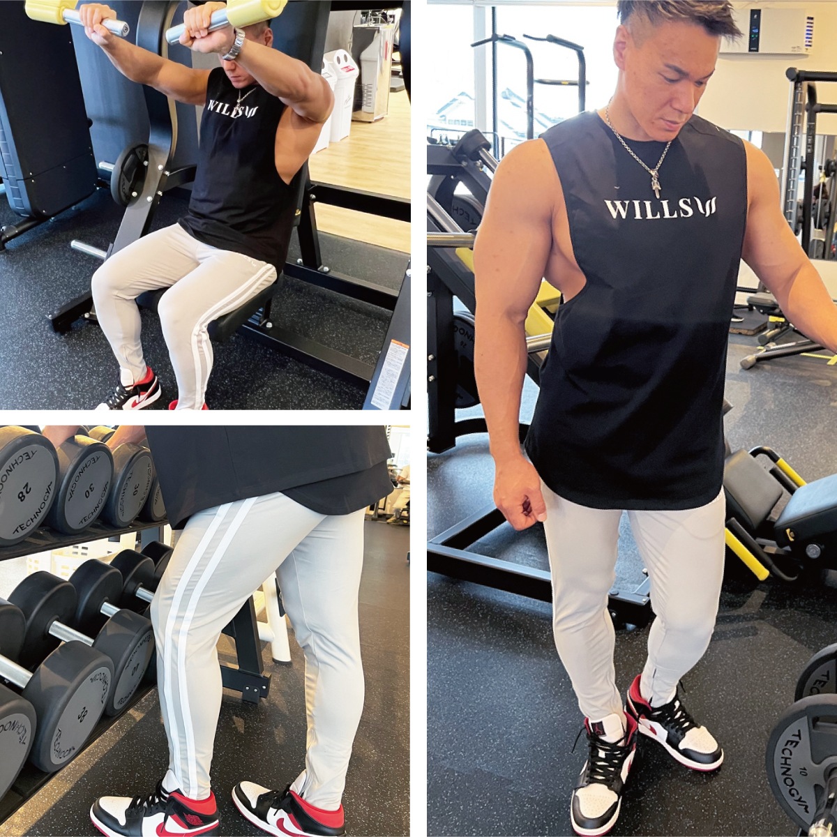 2 LINE STRETCH PANTS - GRAY