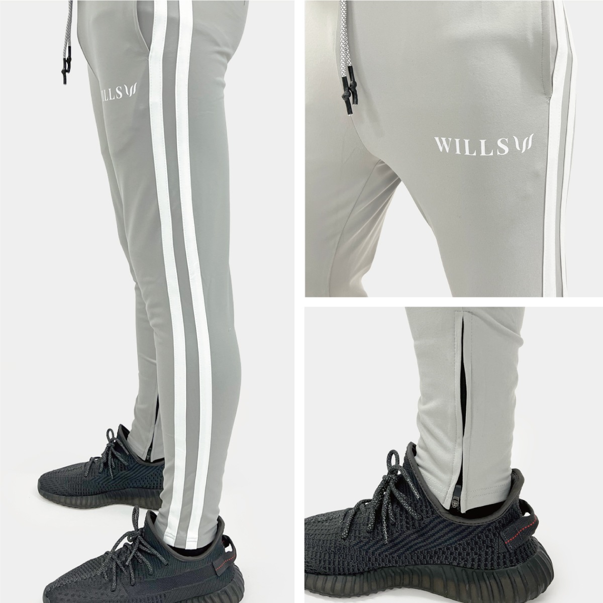 2 LINE STRETCH PANTS - GRAY