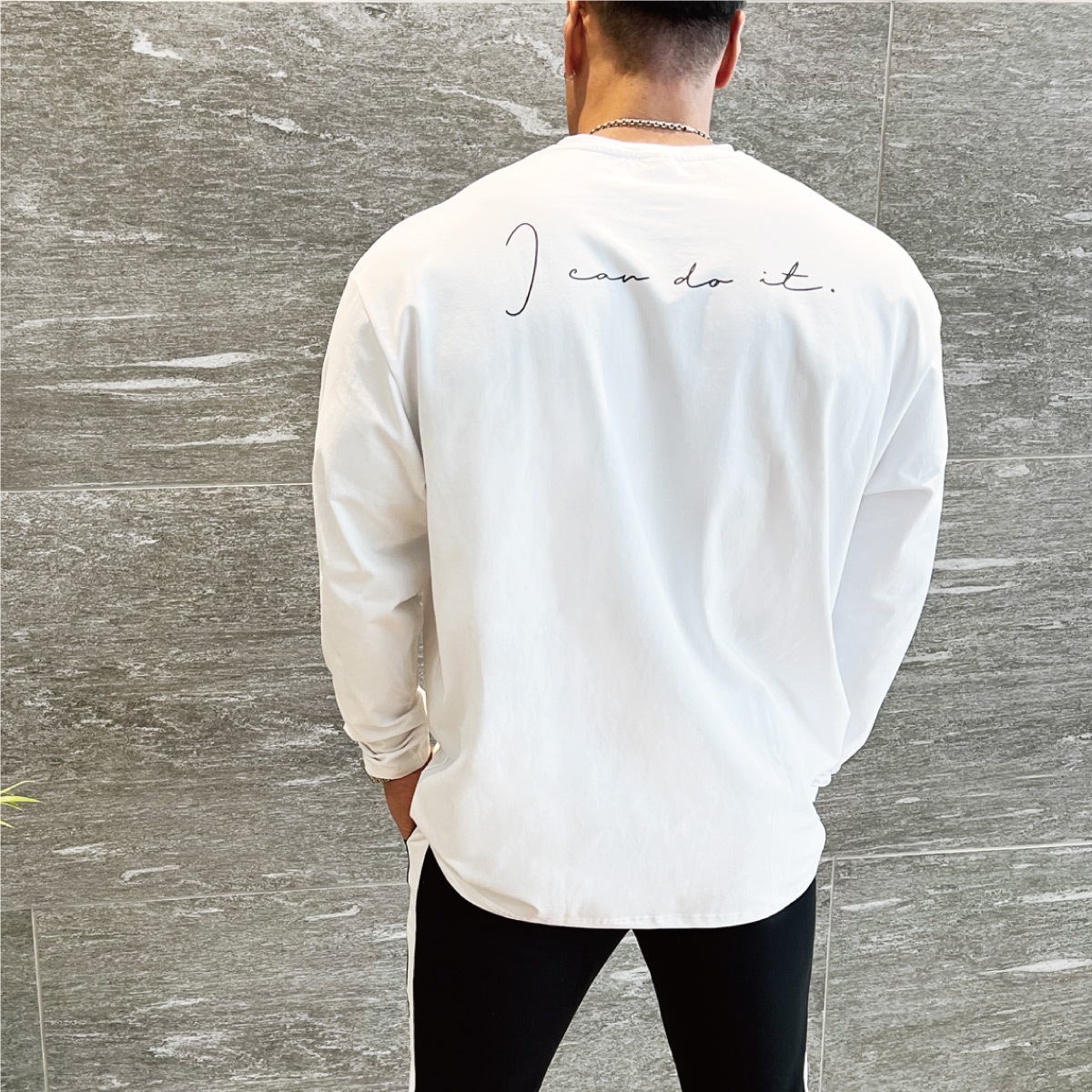 ��I CAN DO IT�� OVERSIZE LONG SLEEVE - WHITE