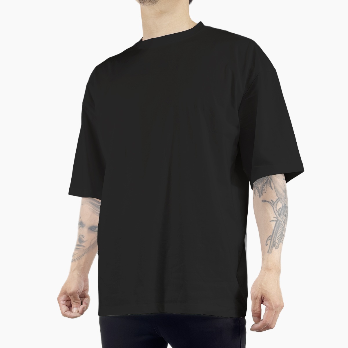 5.6oz COTTON OVERSIZED T-SHIRT - BLACK