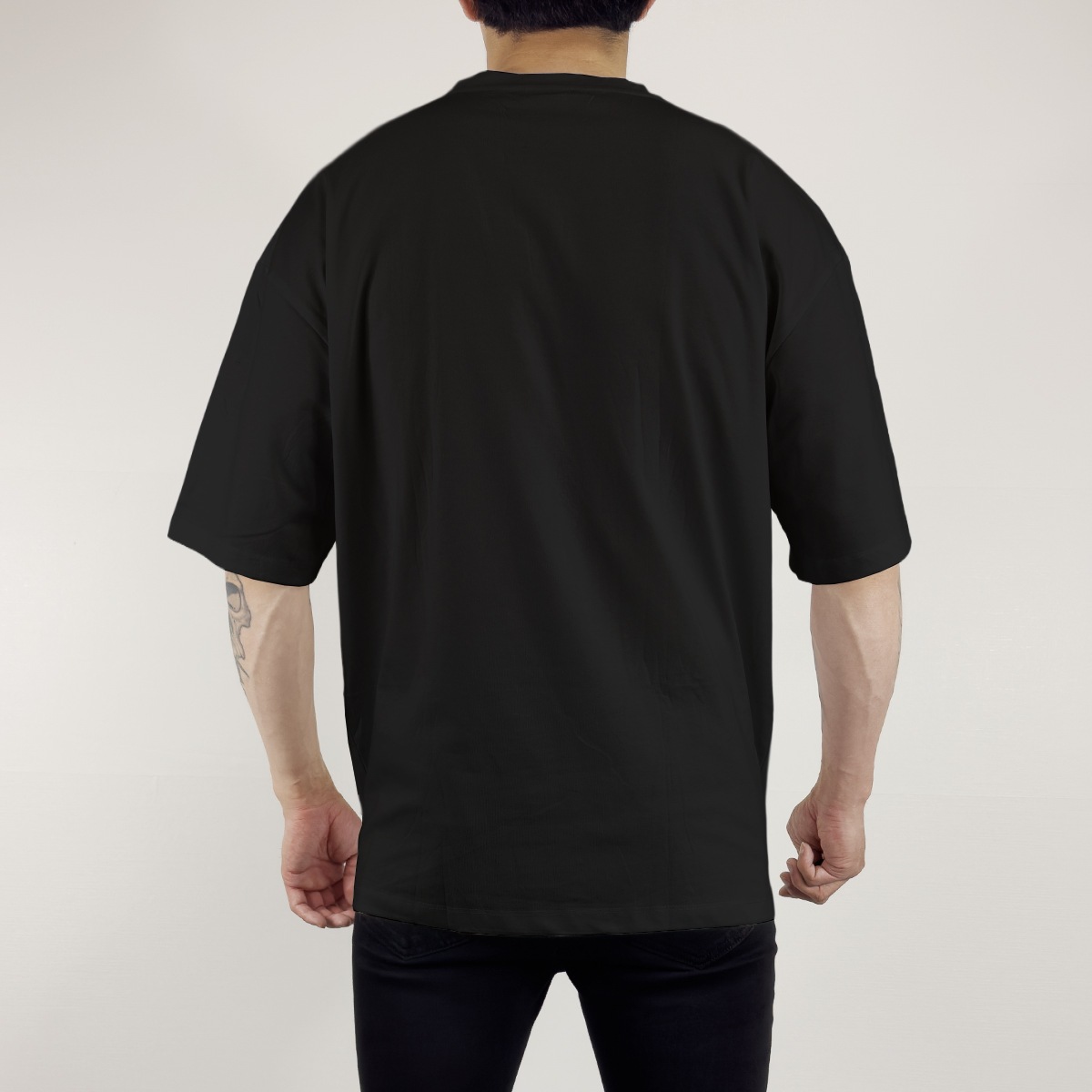 5.6oz COTTON OVERSIZED T-SHIRT - BLACK