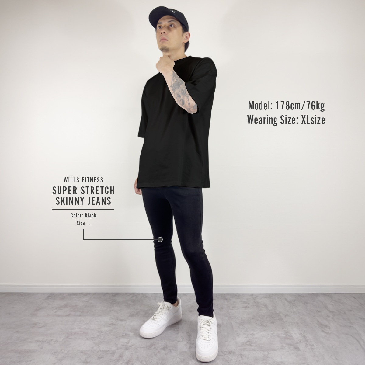 5.6oz COTTON OVERSIZED T-SHIRT - BLACK