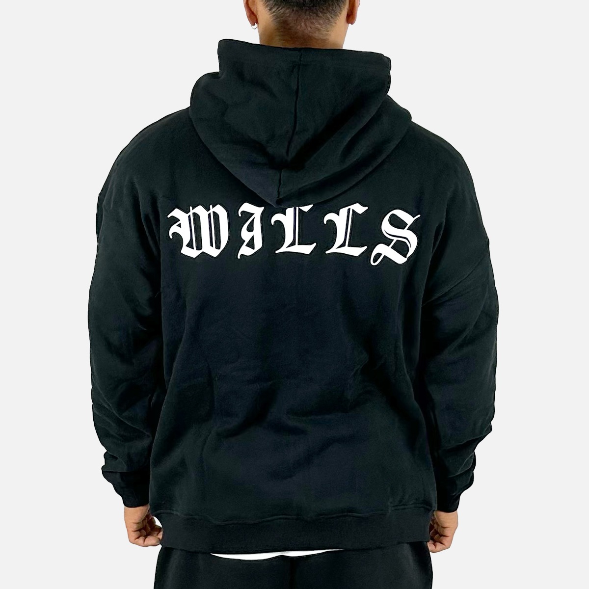 MEDIEVAL LOGO OVERSIZED ZIP HOODIE - BLACK