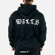 MEDIEVAL LOGO OVERSIZED ZIP HOODIE - BLACK
