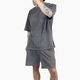 PLAIN ACID WASH "T-SHIRT + SHORTS" SET UP  - GRAY