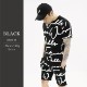 SCRIPT SHORTS - BLACK